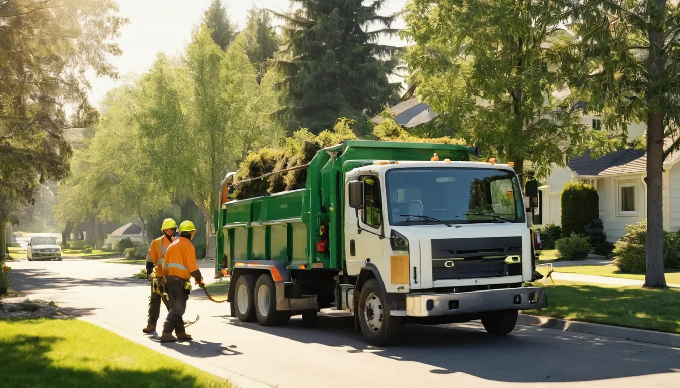 Tree providers working on a residential street in Austin